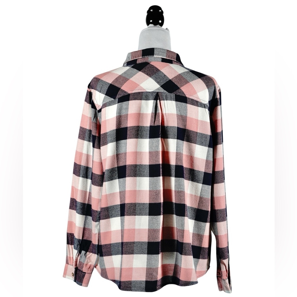 Maurices Pink, Navy & White Plaid Button-Up Shirt – Size XL - Picture 12 of 15
